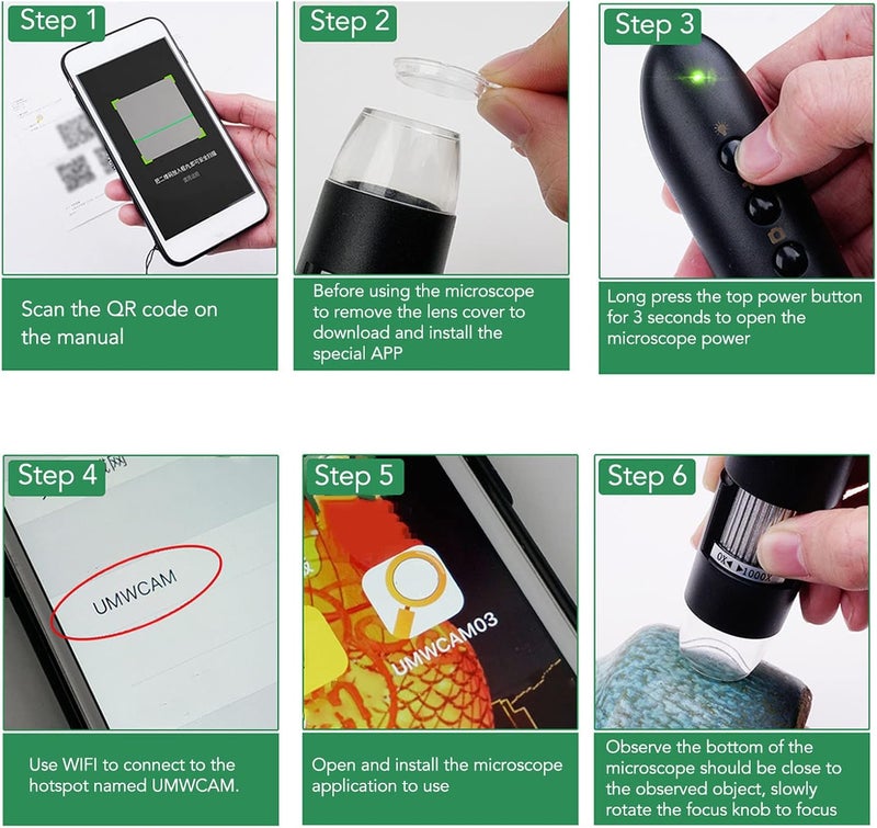 woobles WiFi Digital Microscope, USB Skin Hair Scalp Detector, Scalp Follicle Detector Health Analyzer, 1000X HD Wireless Skin Microscope for Beauty Salon Women Men - Image 3